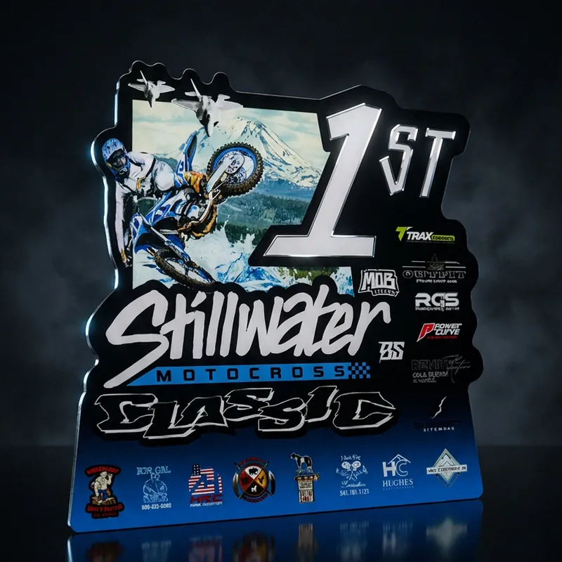 Stillwater Motocross Classic 1st place custom acrylic award plate