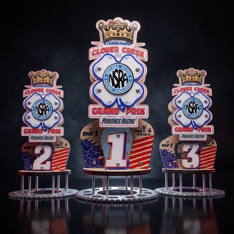 Custom fabricated Virginia City Grand Prix overall trophies